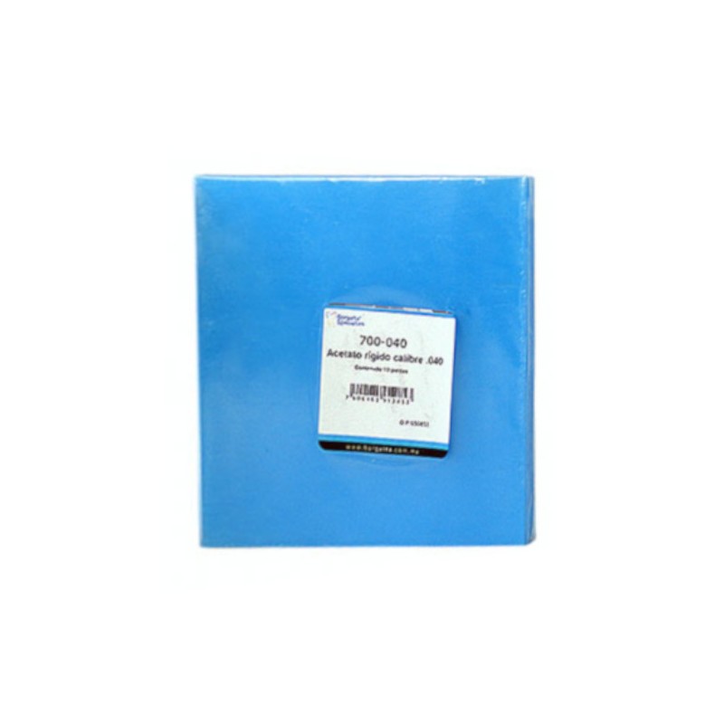 Acetato rigido para retenedores Borgatta .020 c/10 piezas