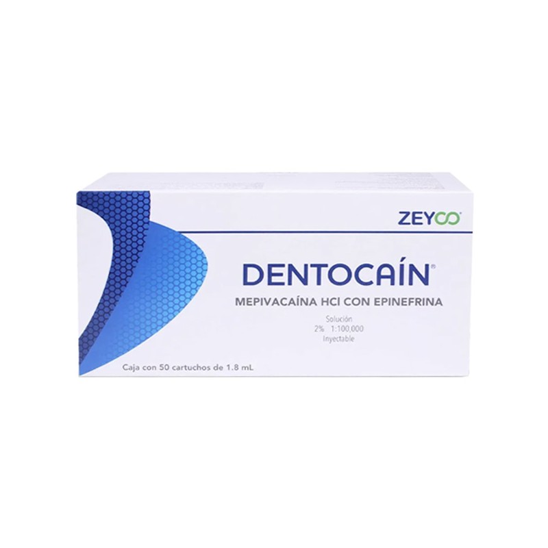 ANESTESIA DENTOCAIN (MEPIVACAINA) CON EPINEFRINA 2% C/50 CARTUCHOS