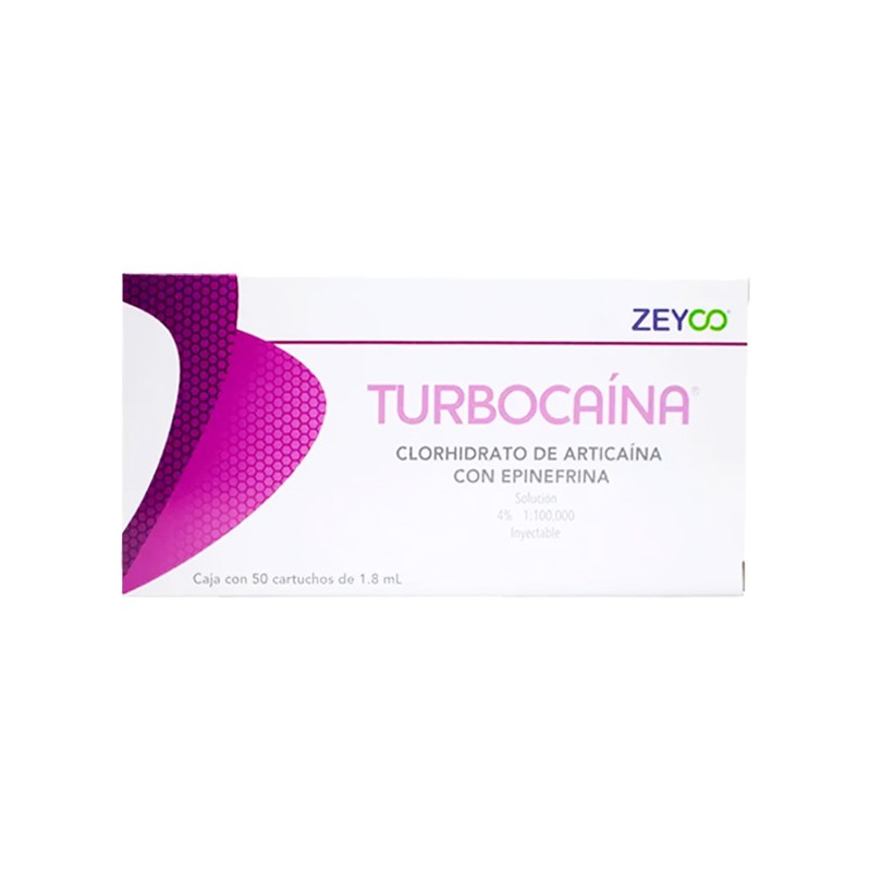 ANESTESIA TURBOCAINA (ARTICAINA) 4% CON EPINEFRINA C/50 CARTUCHOS PLASTICO