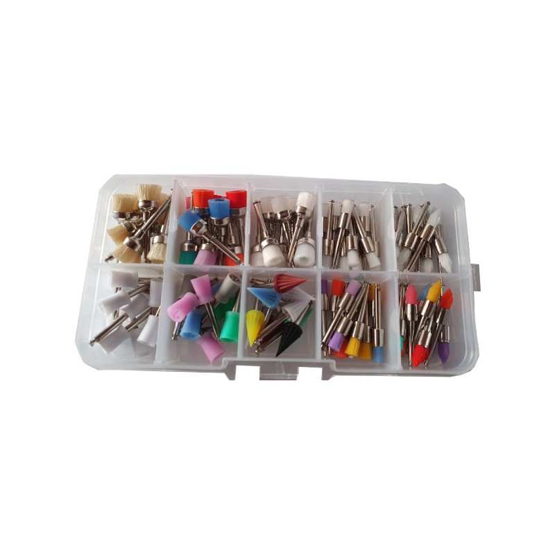 KIT SURTIDO CEPILLOS Y COPAS 100 PZ