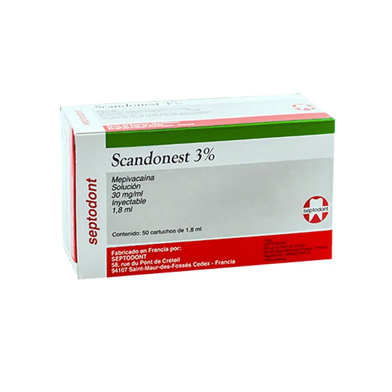 ANESTESIA SCANDONEST 3% (MEPIVACAINA) C/50 CARTUCHOS