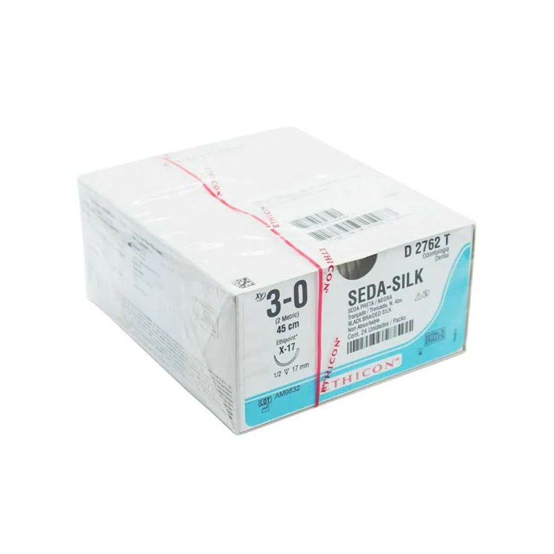 SUTURA SEDA 45X1.7CM CAJA C/24 PZ (3-0, 4-0)
