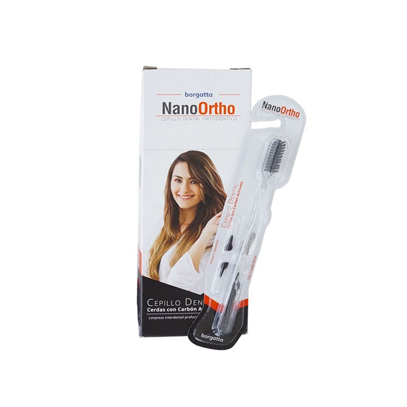 Cepillo dental Nano Ortho con 2 repuestos interdentales caja c/12 piezas