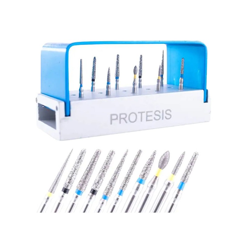 KIT DE PROTESIS C/10 FRESAS C/FRESERO AUTOCLAVABLE