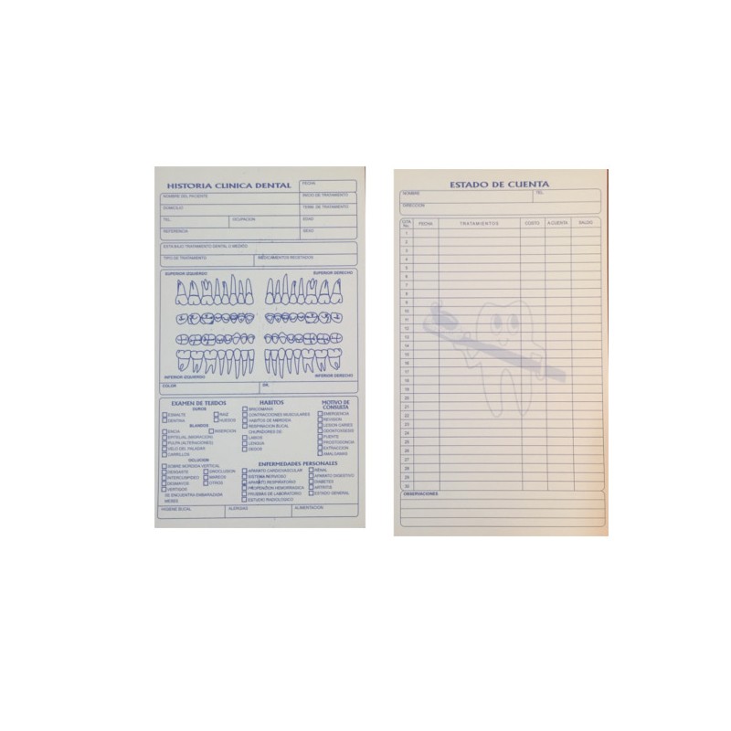 HISTORIA CLINICA MEDIA CARTA C/50